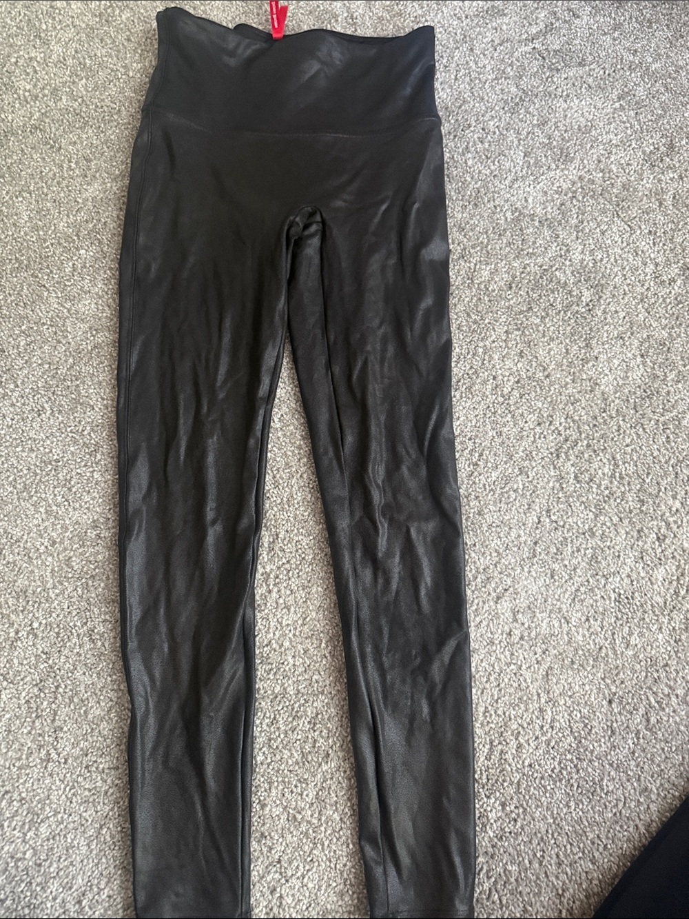 SPANX Black Faux Leather High-Rise Leggings